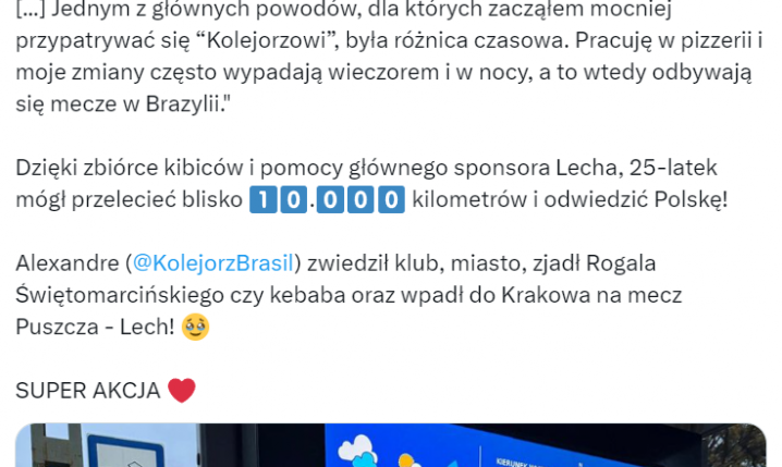 WIELKA AKCJA kibiców Lecha! kibic z Brazylii pokonał BLISKO 10.000 KM dla Kolejorza i... <3